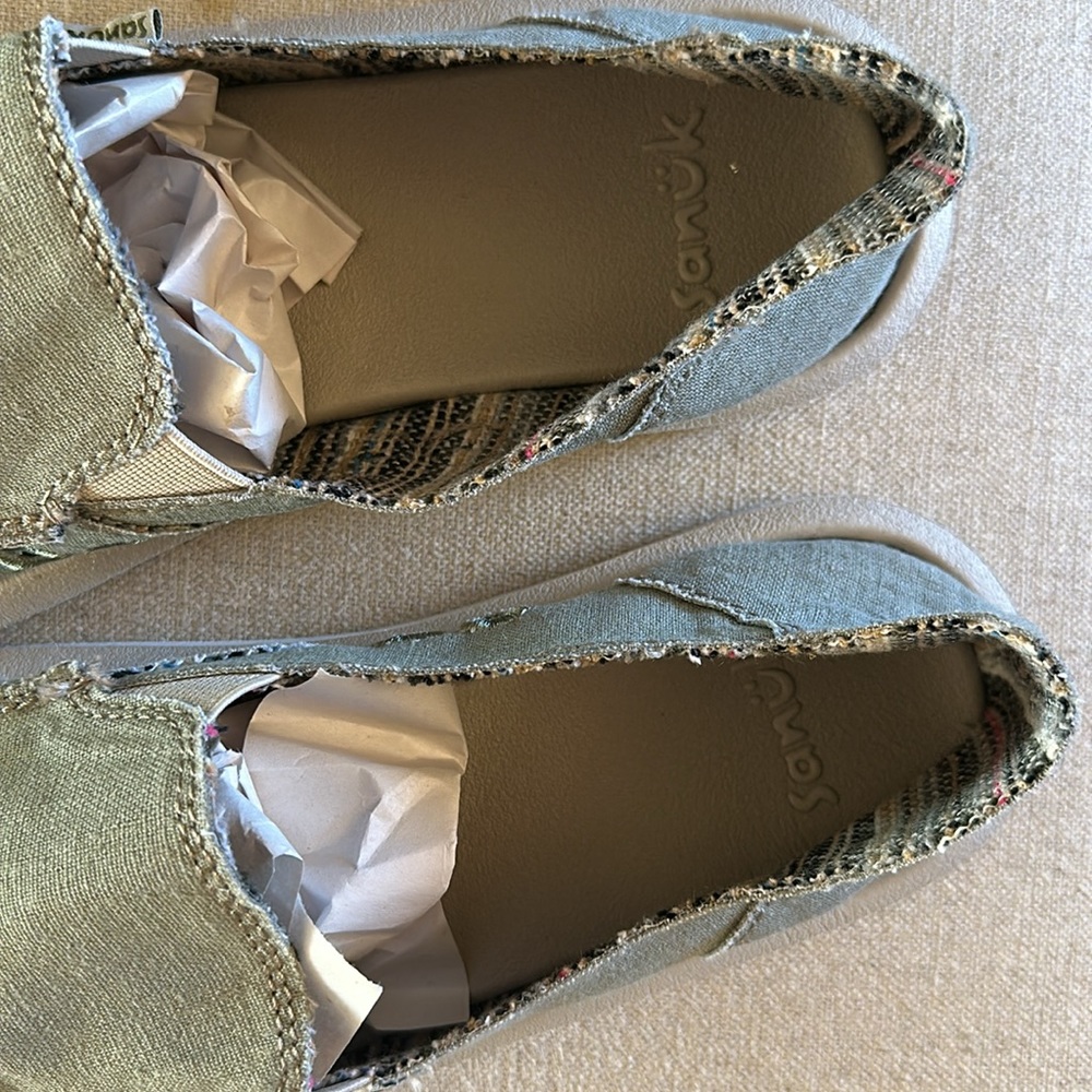 Sanuk Men’s Sidewalk Surfers Slip On Lightweight Shoes Sage Green Size 9 - Picture 6 of 10